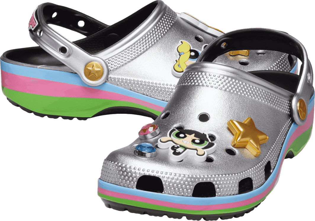 Powerpuff Girls x Crocs Classic Clog Metallic Silver