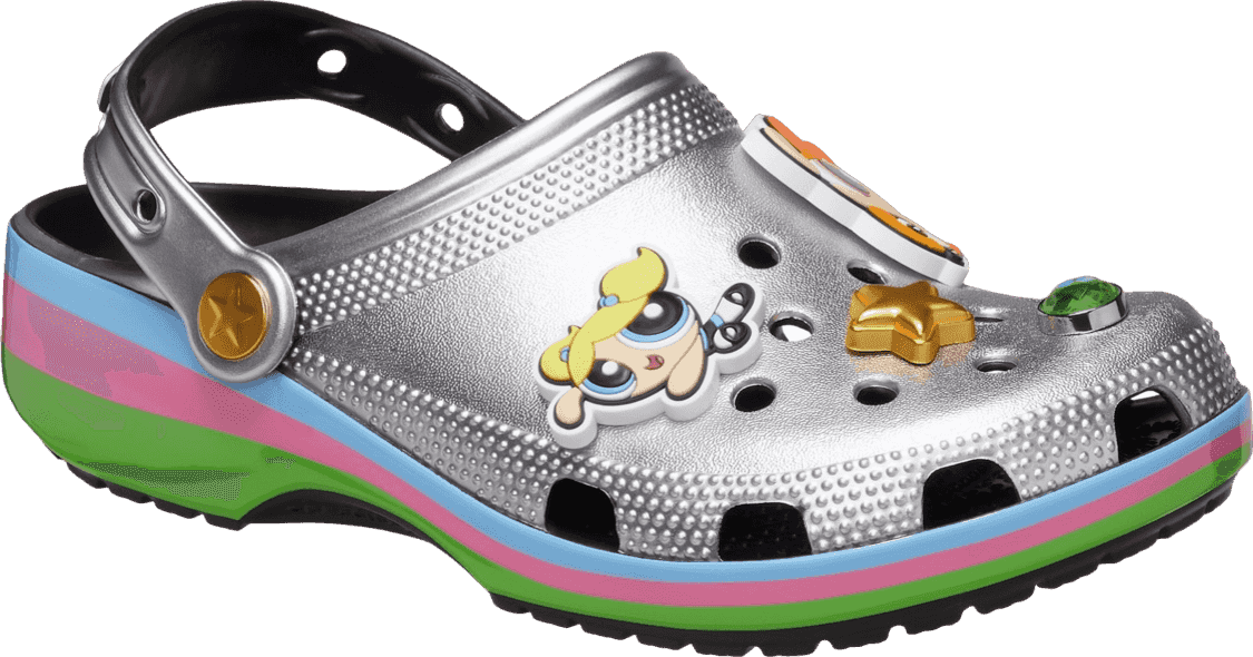 Powerpuff Girls x Crocs Classic Clog Metallic Silver
