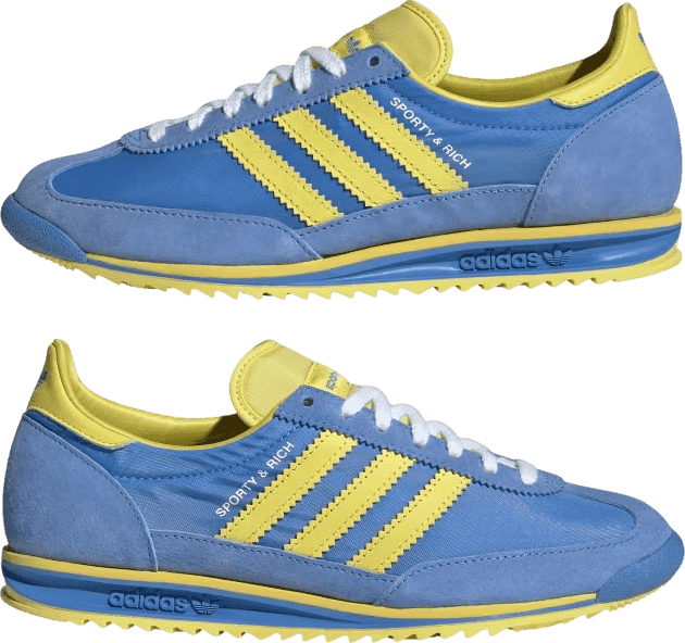 Sporty & Rich x Adidas SL72 "Real Blue/Light Yellow"