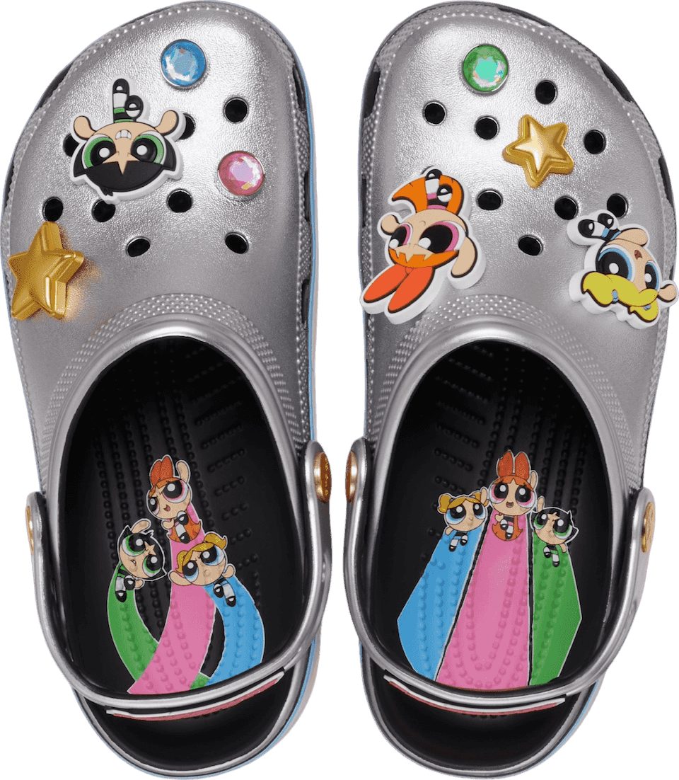 Powerpuff Girls x Crocs Classic Clog Metallic Silver