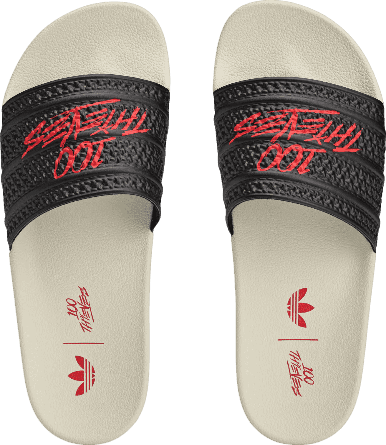 100 Thieves x Adidas Adilette