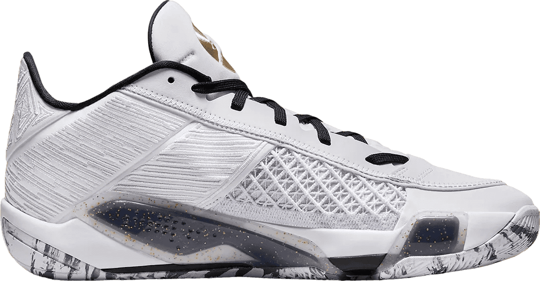 Jordan 38 Low White Metallic Gold Black