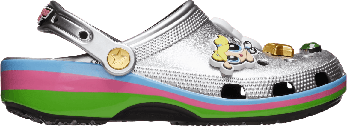 Powerpuff Girls x Crocs Classic Clog Metallic Silver