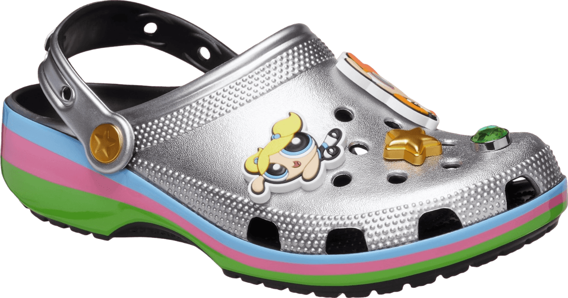 Powerpuff Girls x Crocs Classic Clog Metallic Silver