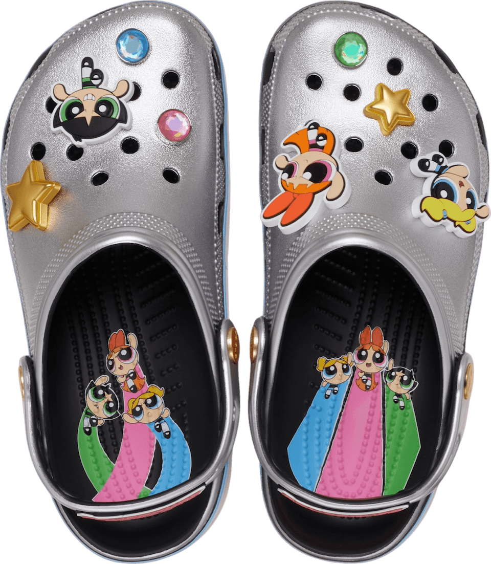 Powerpuff Girls x Crocs Classic Clog Metallic Silver