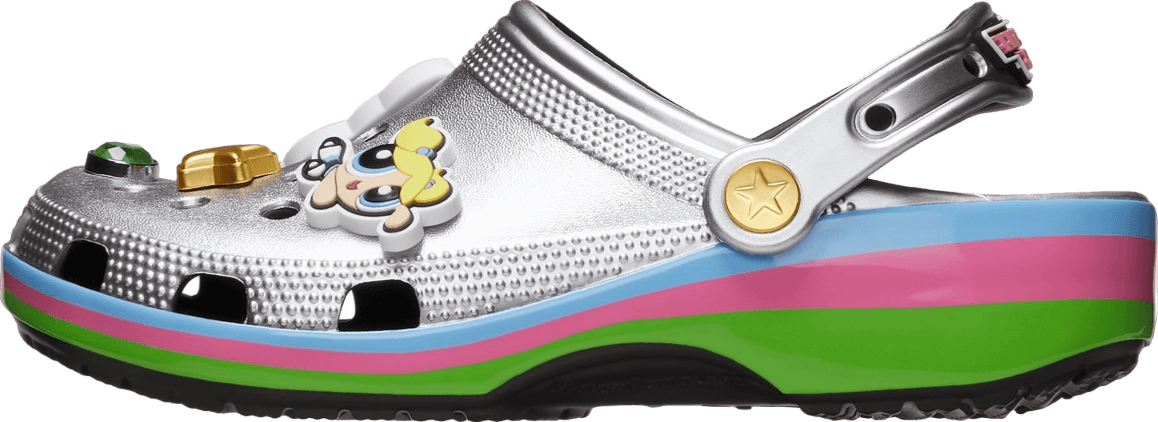 Powerpuff Girls x Crocs Classic Clog Metallic Silver