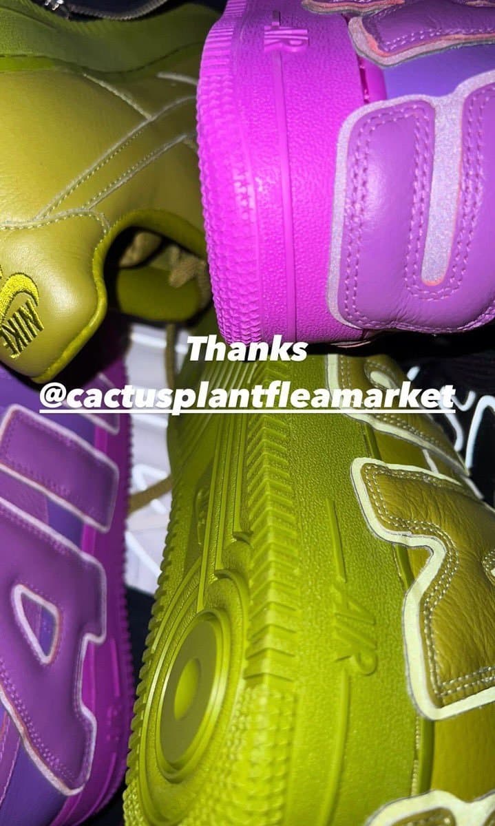 A$AP Bari showing off all 4 CPFM AF1 colorways